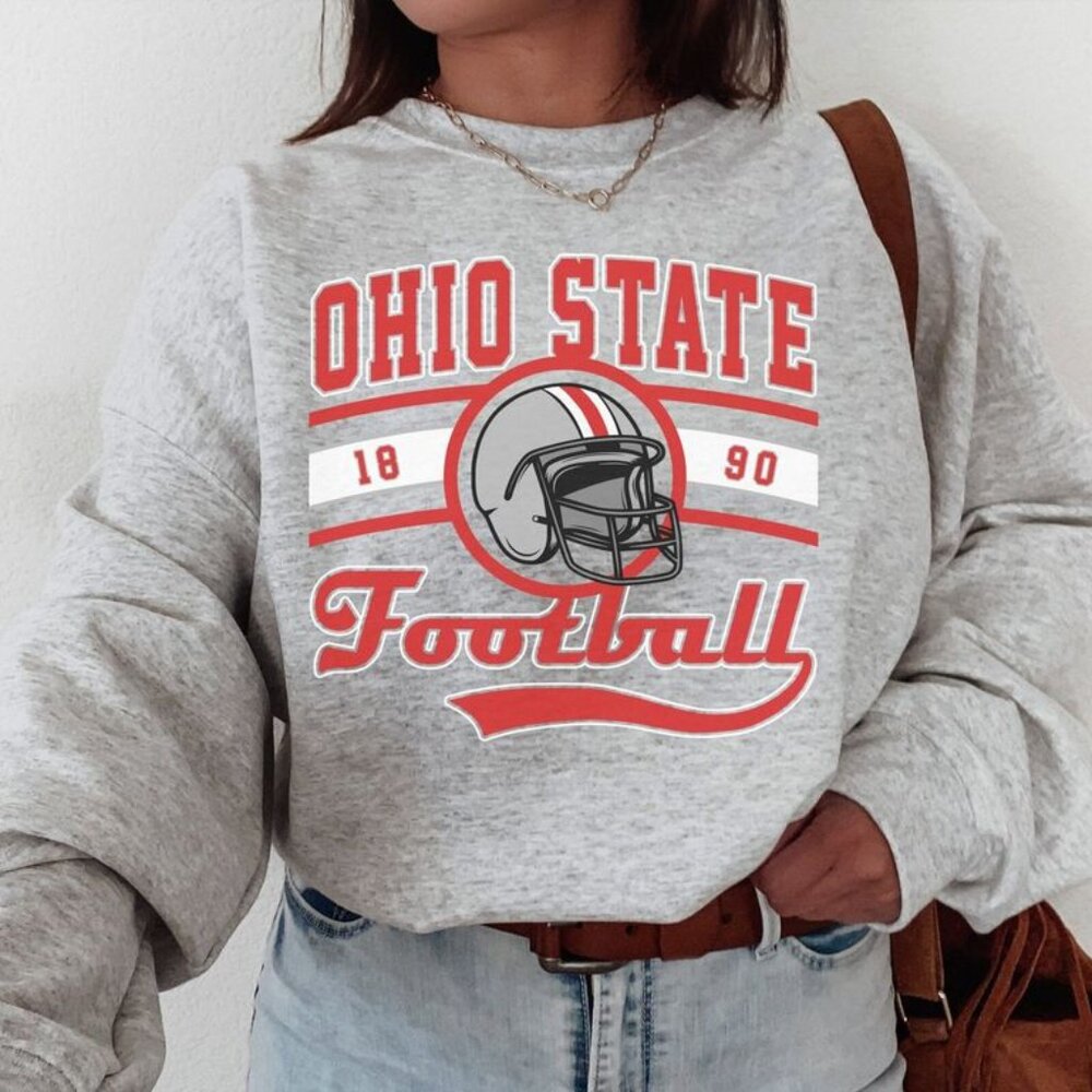Vintage Ohio State Football Crewneck Sweatshirt, Ohio State Buckeyes Shirt Tee